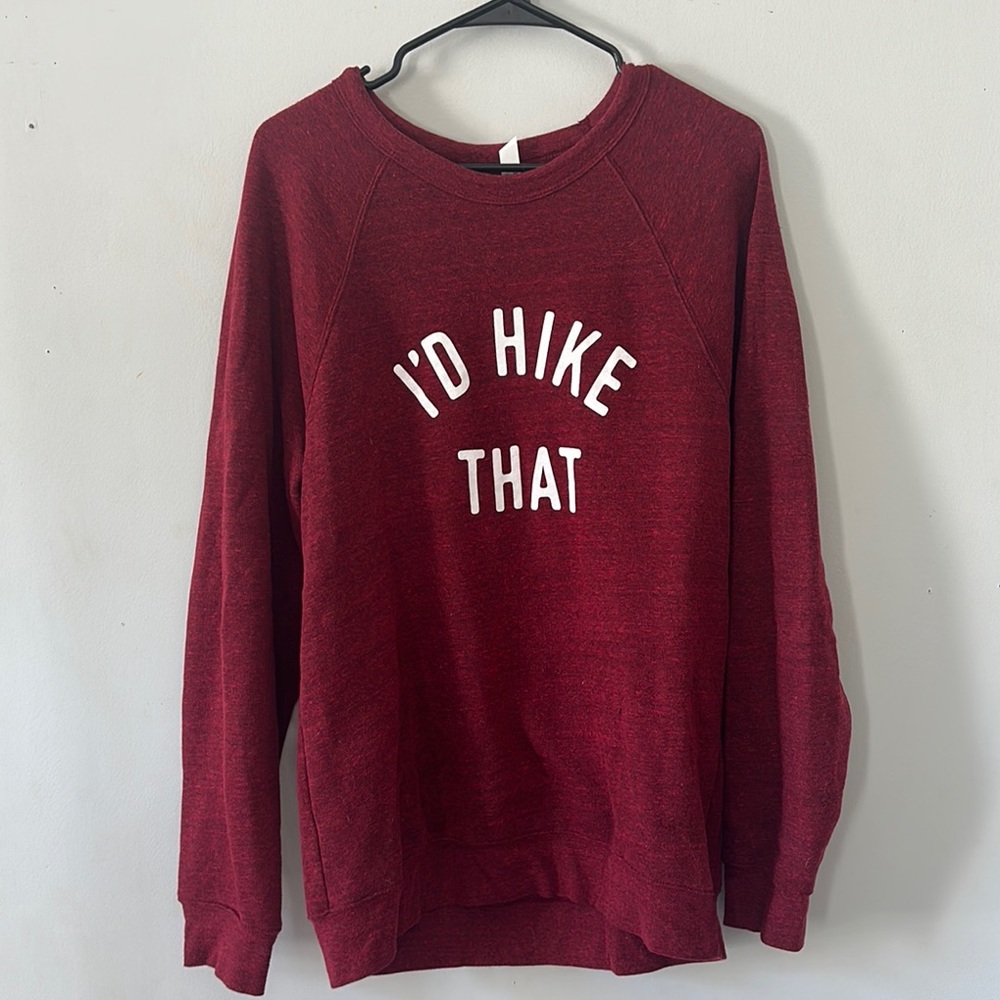 Red Women's Crewneck - "I'd Hike That"